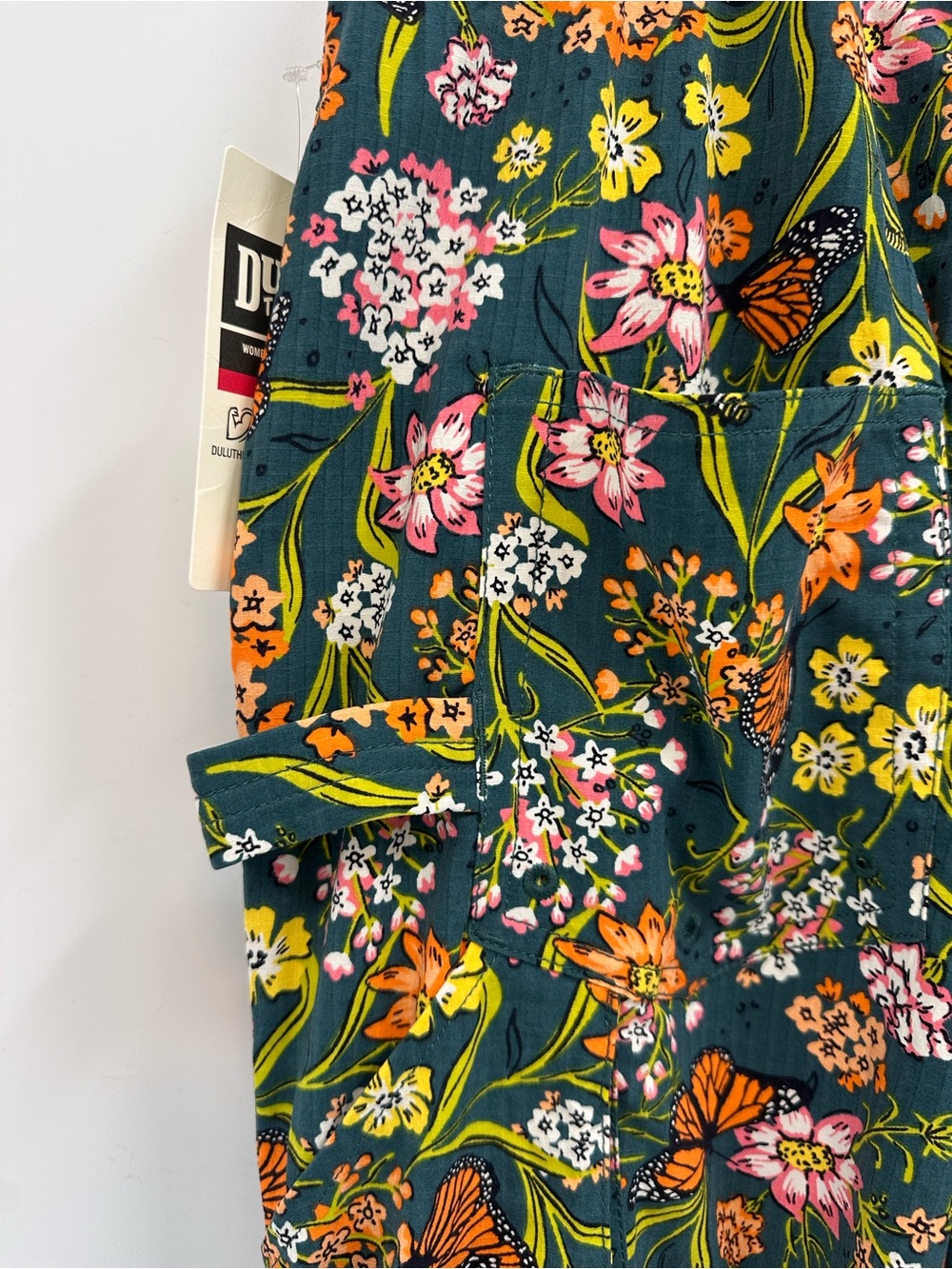 Women's Heirloom Gardening Bib Overalls Monarchs Milkweed XS - Picture 8 of 11